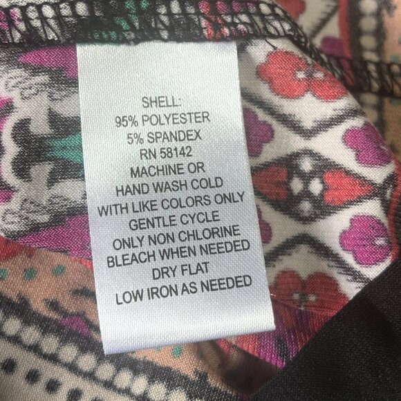 London Times Boho Shift Midi Dress Burgandy and Black Medallion Size 6 - Picture 6 of 7